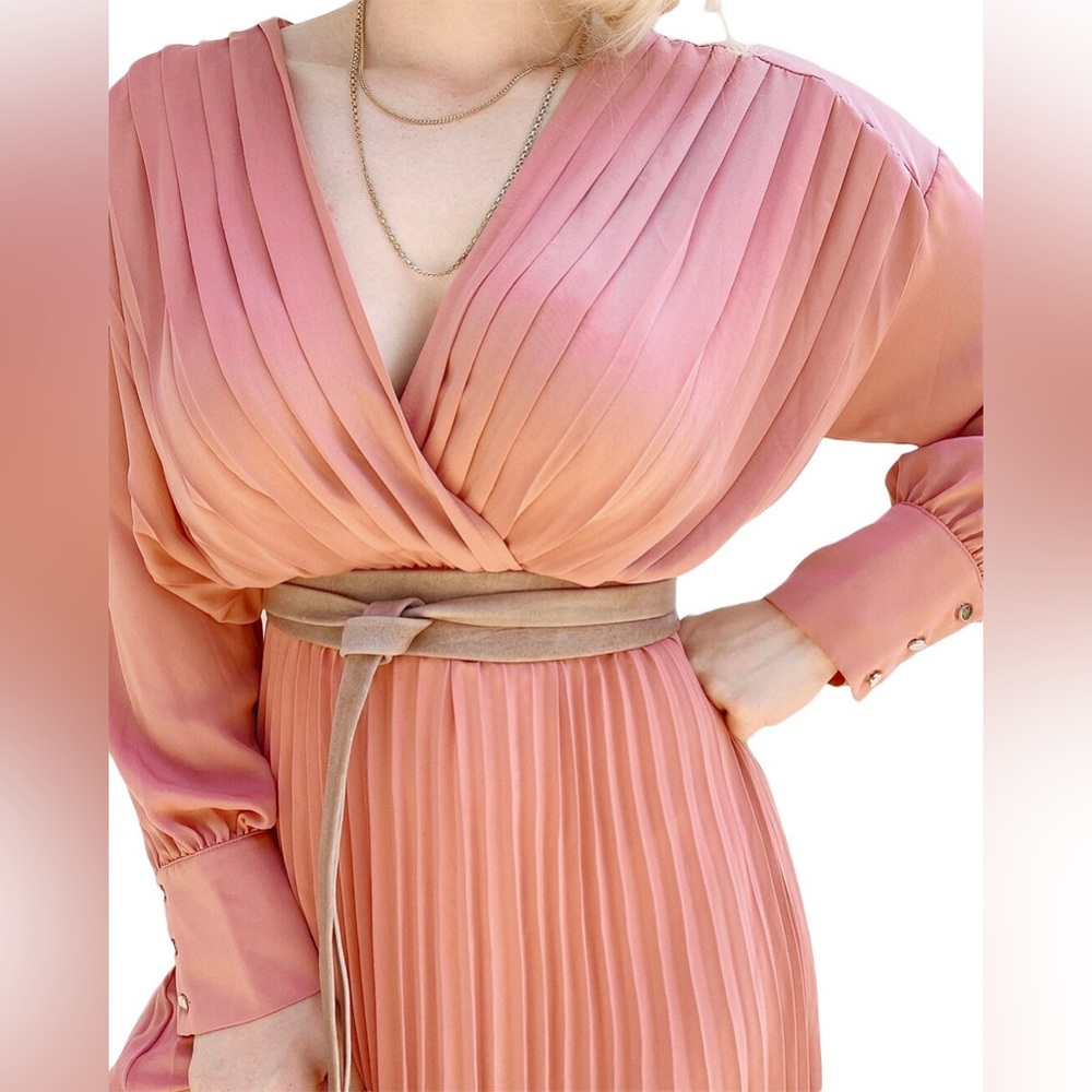 ADA LEATHER WRAP BELT OS BEIGE TAUPE NWOT